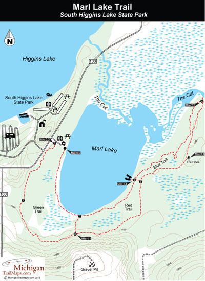 South Higgins Lake State Park South Higgins Lake State Park Marl Lake Trail Michigan Trail Maps