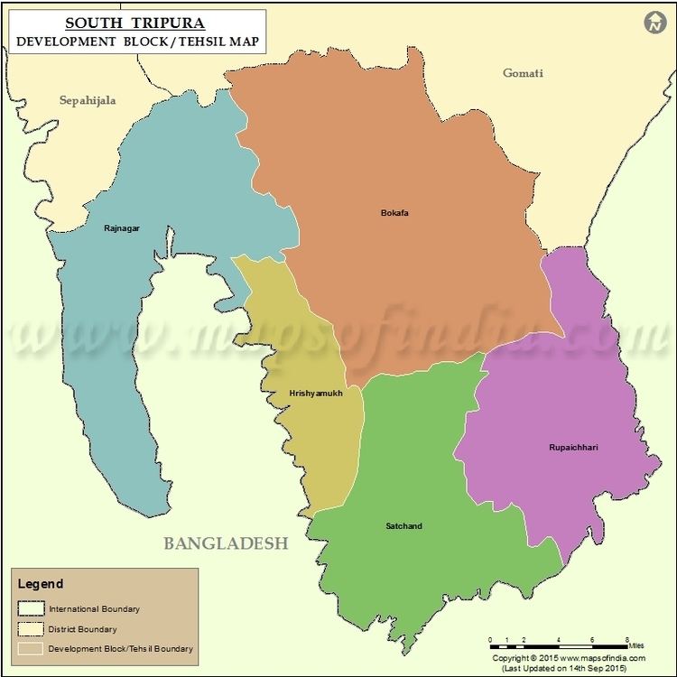 South Tripura district South Tripura Tehsil Map South Tripura Tehsils