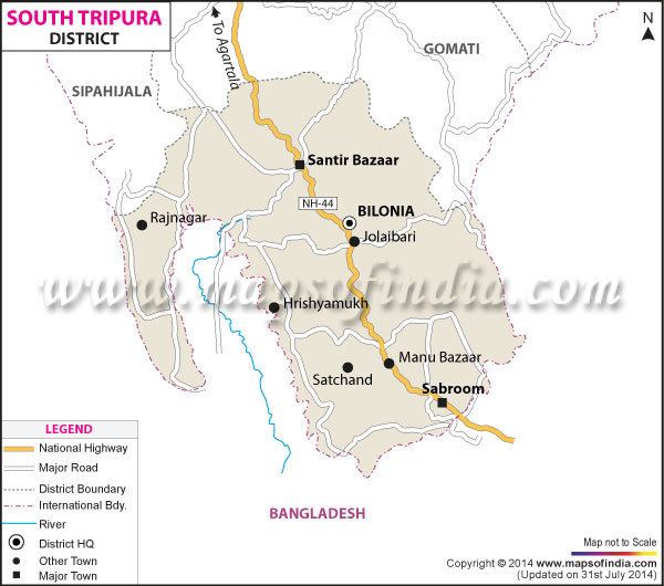 South Tripura district South Tripura District Map