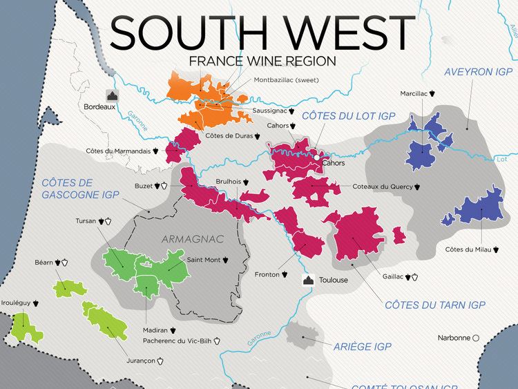 South West France (wine region) The Wines of South West France map Wine Folly