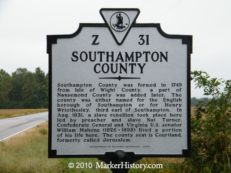Southampton County, Virginia wwwmarkerhistorycomImagesLow20Res20A20Shots