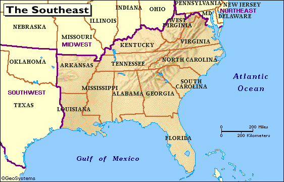 Southeastern United States Southeast Region Mrs Drown39s Social Studies ClassTour Regions of