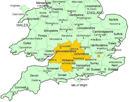 Southern England Map Southern England