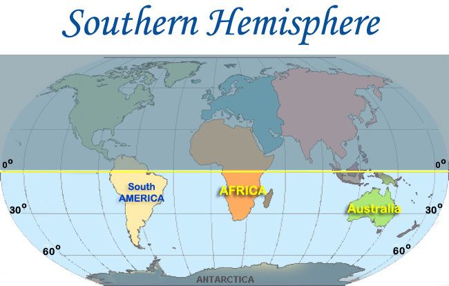 Southern Hemisphere Types Map of the Southern Hemisphere Ornamental Plant Information