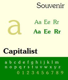 Souvenir (typeface) httpsuploadwikimediaorgwikipediacommonsthu
