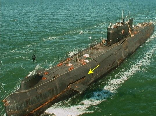 The Soviet submarine K-19 after being decommissioned in 1990