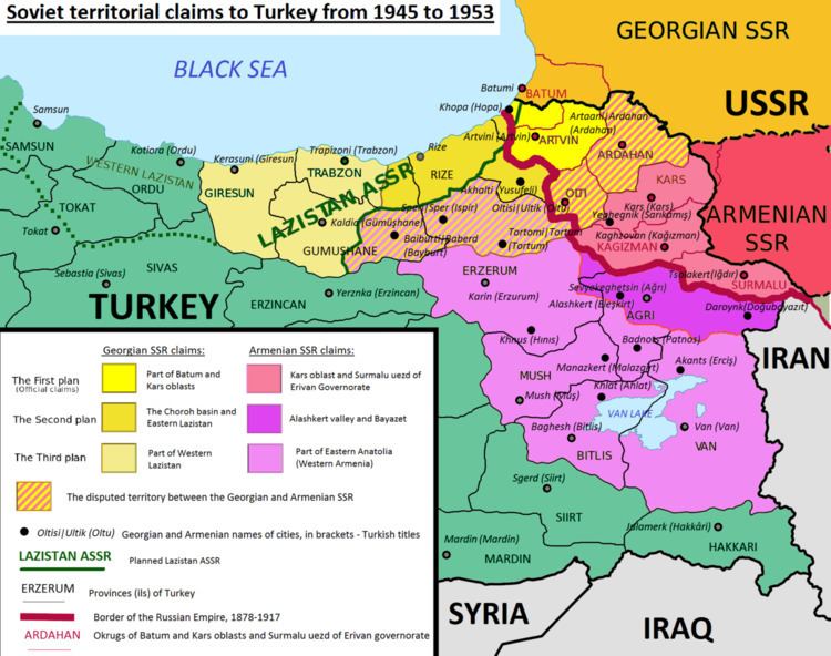 Soviet territorial claims against Turkey