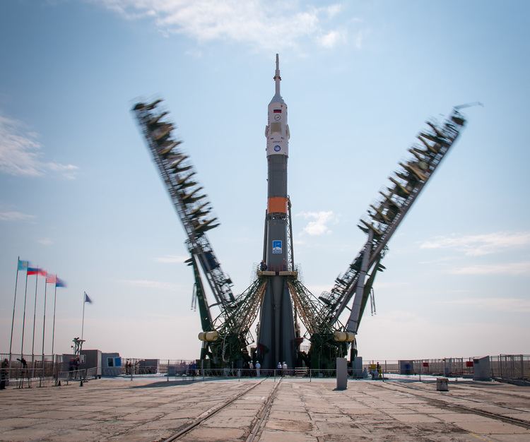 Soyuz MS-01 The Soyuz MS01 Spacecraft is Raised Vertical NASA