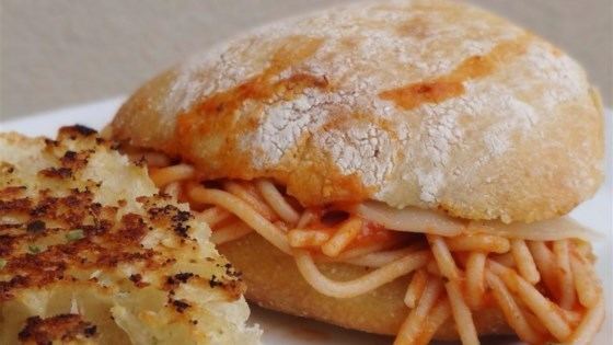 Spaghetti sandwich Grilled Spaghetti Sandwich Recipe Allrecipescom