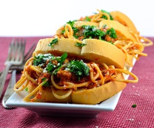 Spaghetti sandwich Murrays Spaghetti Sandwiches Recipe Foodcom