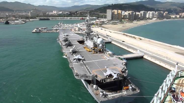 Spanish aircraft carrier Príncipe de Asturias Aircraft Carrier docked in Malaga Principe de Asturias R11 YouTube