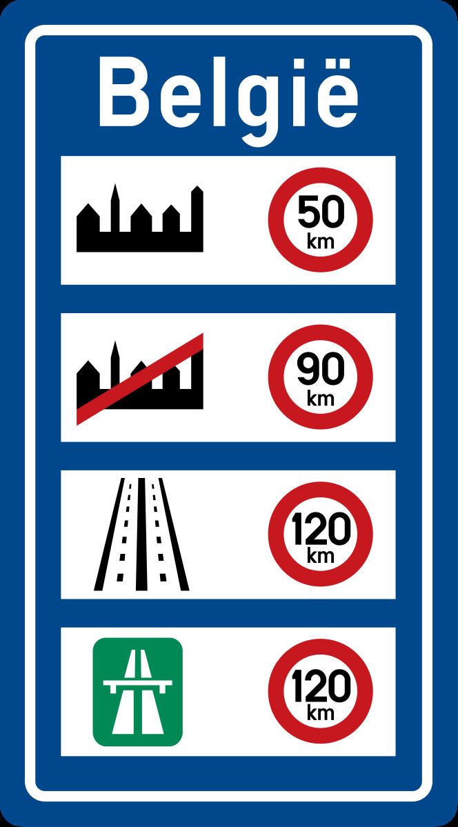 Speed limits in Belgium