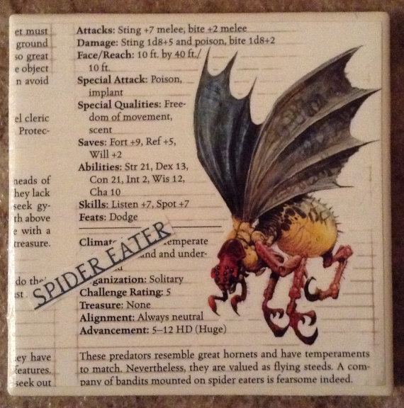 Spider eater Upcycled Spider Eater coaster from Dungeons and Dragons by