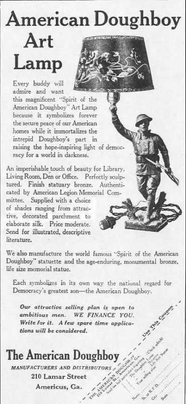 Spirit of the American Doughboy E M Viquesney39s American Doughboy Art Lamp The E M Viquesney