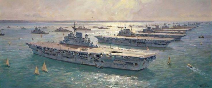 Spithead Royal Navy aircraft carriers 1953 Coronation Review Spithead All