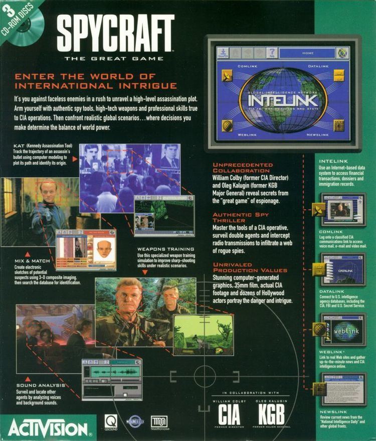 Spycraft: The Great Game Spycraft The Great Game 1996 DOS box cover art MobyGames