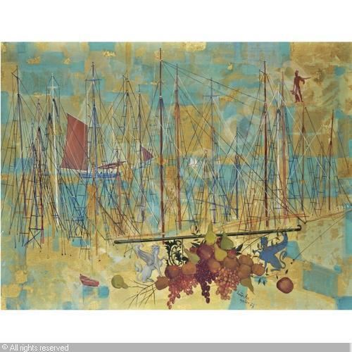 Spyros Vassiliou BOATS ON GOLDEN WATER sold by Sotheby39s London on Monday