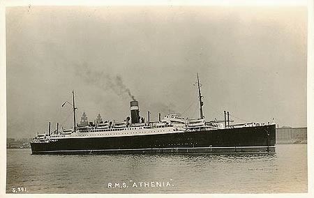 SS Athenia Donalson Line Ocean Liner Postcards