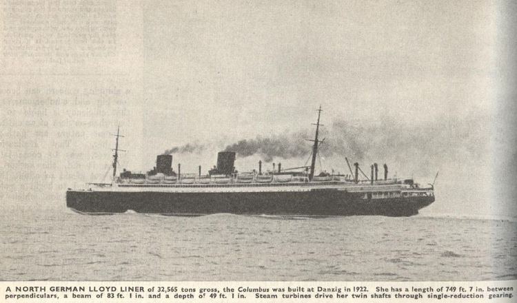 SS Columbus (1924) 1000 images about 1924 1939 Ocean Liner Columbus Norddeutscher
