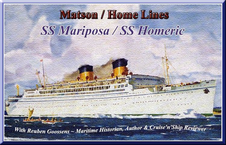 SS Mariposa SS Mariposa 1932 the first of a trio of Matson liners