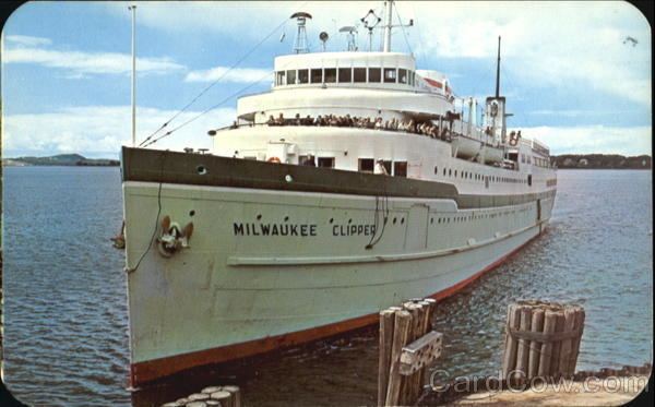 SS Milwaukee Clipper Milwaukee Clipper arriving at Muskegon Michigan This superbly
