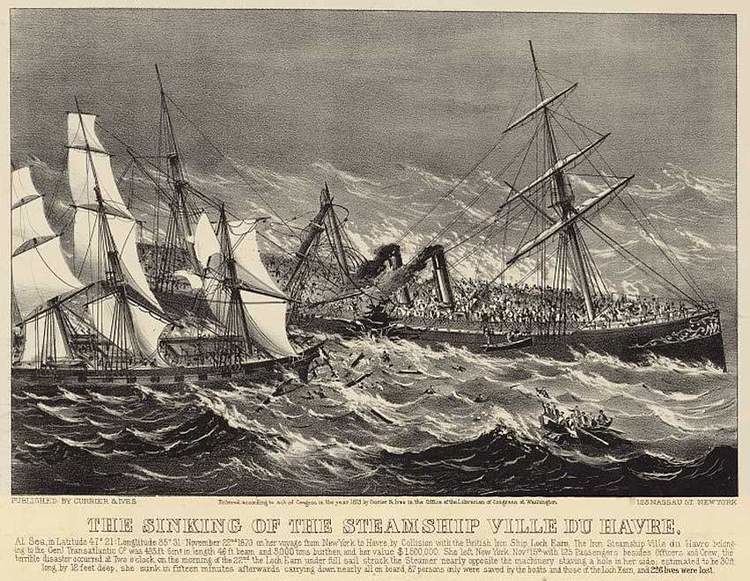 SS Ville du Havre VILLE DU HAVRE PASSENGER SHIP 18651873 WRECK WRAK EPAVE WRACK PECIO