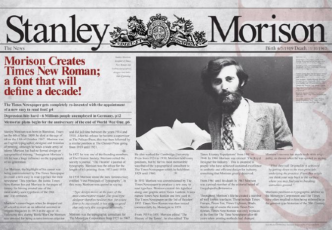 Stanley Morison Times New Roman Stanley Morison
