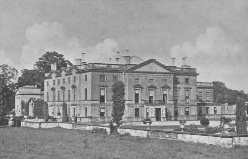 An old portrait showing Stanwick Hall in Northamptonshire, England.