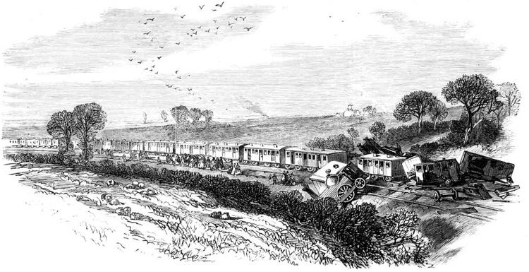 Staplehurst rail crash The Rednal train wreck on the Shrewsbury and Chester Railway 1860