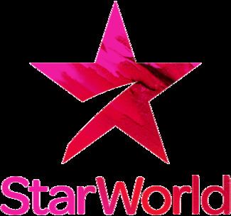 The StarWorld logo used in Hong Kong, Taiwan, Middle East, North Africa, and Southeast Asia, is made in Fuschia pink on a black background.