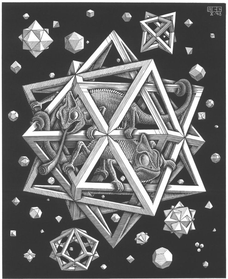 Stars (M. C. Escher) Art M C Escher Stars Chameleon Polyhedron