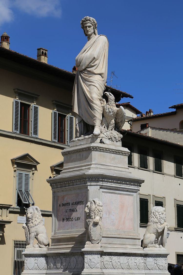 Statue of Dante in Piazza di Santa Croce
