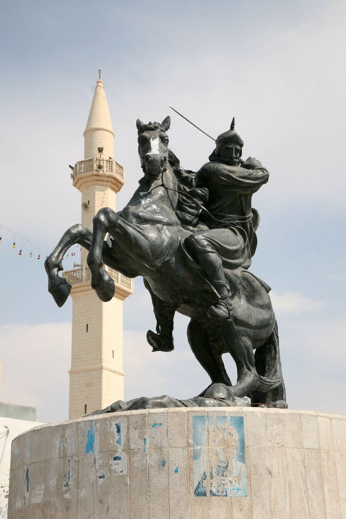 Statue of Saladin Saladin statue Kerek town square Saladin rescued Kerek and Flickr