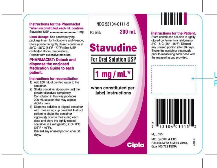 Stavudine Stavudine Oral Solution FDA prescribing information side effects