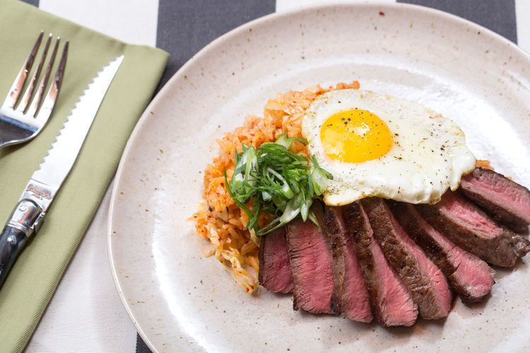 Steak and eggs Recipe Steak amp Eggs with Quick Kimchi Fried Rice Blue Apron