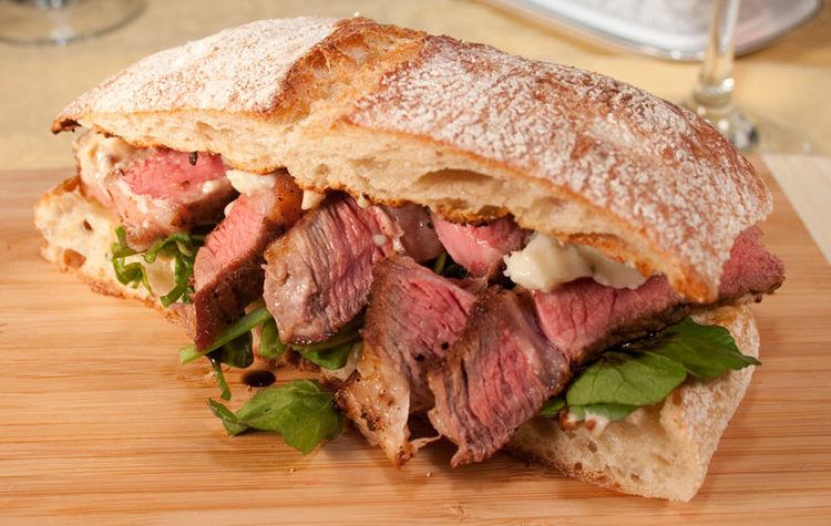 Steak sandwich Steak Sandwich with Blue Cheese Roasted Garlic Mayonnaise and
