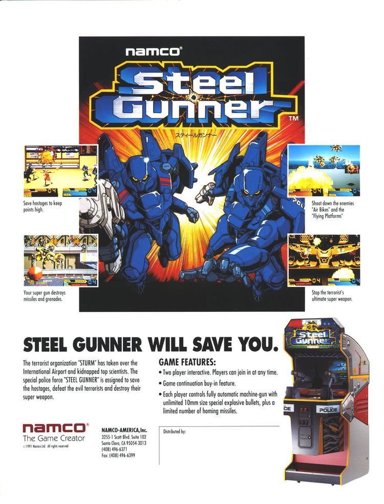 Steel Gunner The Arcade Flyer Archive Video Game Flyers Steel Gunner Namco