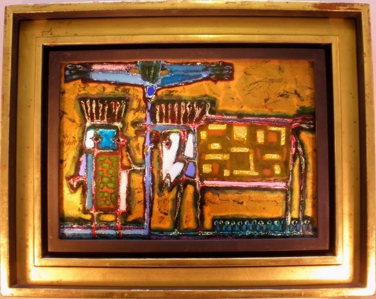 Stefan Knapp Stefan Knapp 19211996 Crucifixion framed enamel on metal