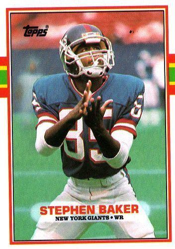 Stephen Baker (American football) NEW YORK GIANTS Stephen Baker 174 TOPPS 1989 NFL American Football