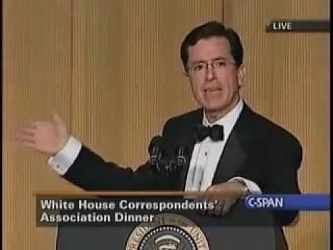 Stephen Colbert at the 2006 White House Correspondents' Dinner httpsiytimgcomvi2X93u3anTcohqdefaultjpg