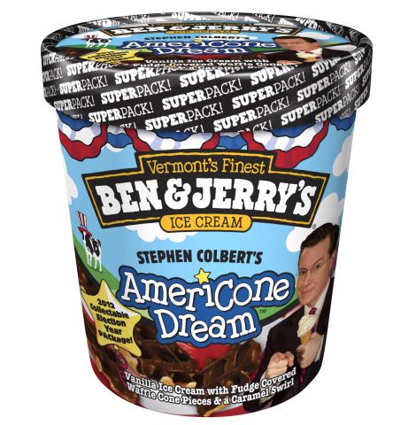 Stephen Colbert's AmeriCone Dream Ben amp Jerry39s Introduces its SUPERPACK to Highlight Money in