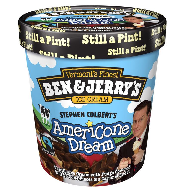 Stephen Colbert's AmeriCone Dream CORRECTING and REPLACING PHOTO Ben amp Jerry39s Celebrates Stephen
