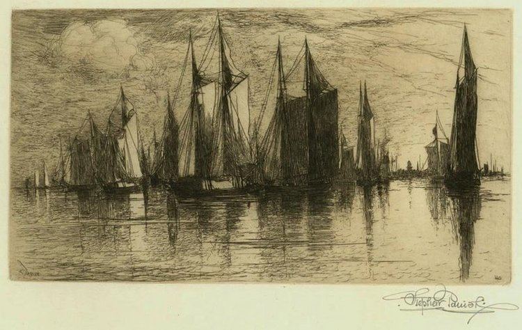 Stephen Parrish Stephen Parrish etching Sunset Gloucester Harbor For