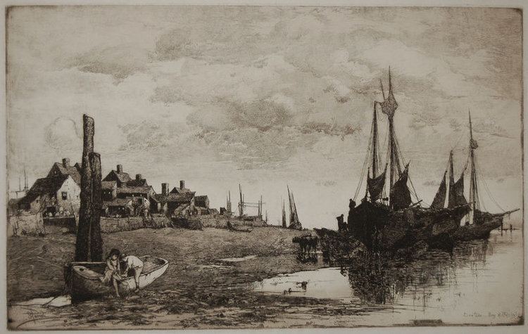 Stephen Parrish Stephen Parrish etching Low Tide Bay of Fundy For Sale