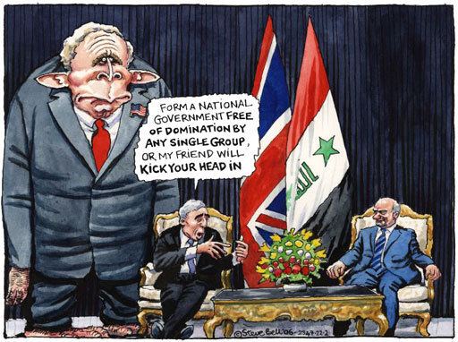 Steve Bell (cartoonist) 220206 Jack Straw39s visit to Iraq Cartoons guardian