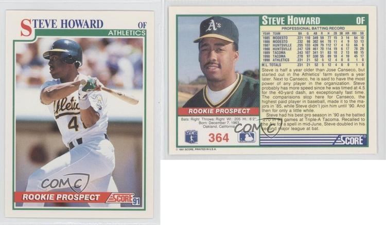Steve Howard (baseball) 1991 Score 364 Steve Howard Oakland Athletics Baseball Card eBay