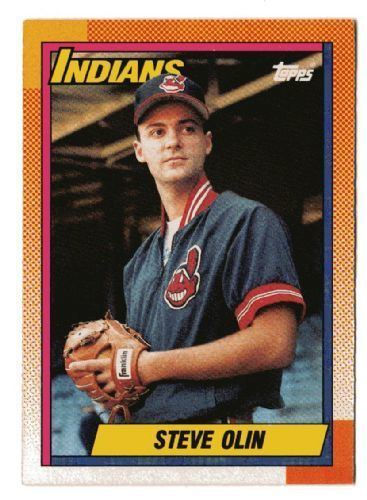 Steve Olin CLEVELAND INDIANS Steve Olin 433 Topps 1990 Baseball Trading Card