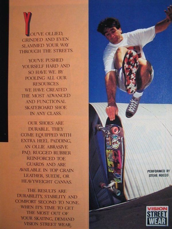 Steve Rocco Vision Street Wear Steve Rocco Ad 1987 lt Skately Library