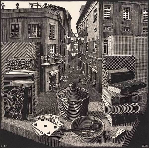 Still Life and Street MC Escher Still Life and Street