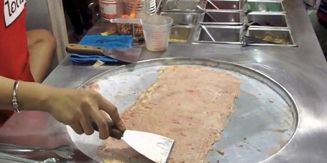 Stir-fried ice cream How StirFried Ice Cream Is Made in Thailand Video Tasty Thailand